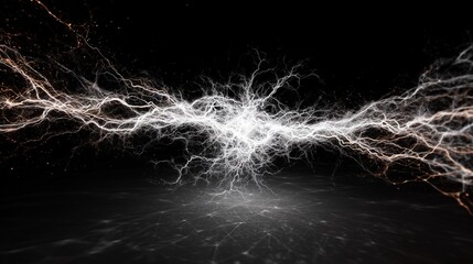 Abstract energy explosion: Witness the raw power of the universe with an abstract image of a dazzling electrical energy burst in the dark.