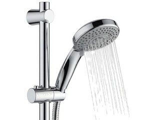Modern chrome shower head with adjustable arm