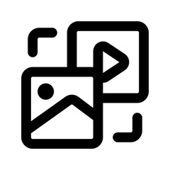 image to video line icon