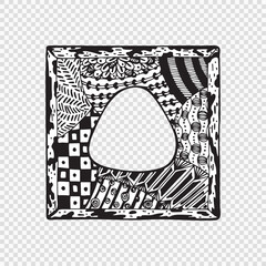 Hand drawn doodle frame with abstract patterns