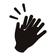 Obraz premium Silhouette of two hands clapping with action lines, representing applause and appreciation