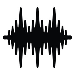 Black audio wave visualization showcasing dynamic sound patterns and amplitudes