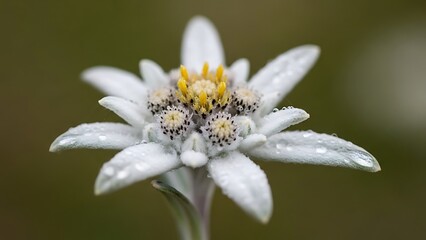 white flower with dew