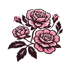  Pink Rose clipart design, Silhouettes, flowers, Floral Designs, bouquets, vector style, floral art, Minimalist, simple design, Arrangements, visual effect, appeal, love and grace,