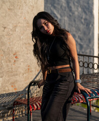 Thai Girl at Restaurant and Lake in Thailand