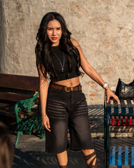Thai Girl at Restaurant and Lake in Thailand