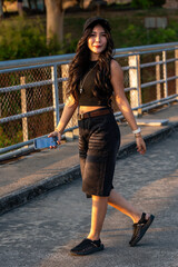 Thai Girl at Restaurant and Lake in Thailand