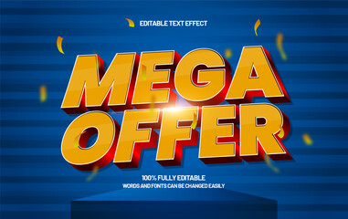 Mega Offer Editable Text Effect &ndash; Bold Promo Typography for Discount, Banner, and Advertising