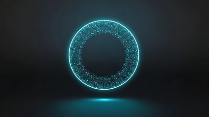Digital data ring abstract glowing circuitry and futuristic connection