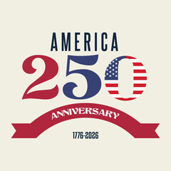 250th Anniversary of America. USA Independence Day Vector Emblem