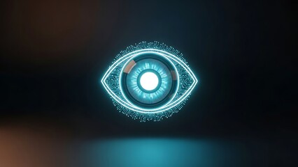 Futuristic digital eye symbolizing ai, data, and cybersecurity concepts