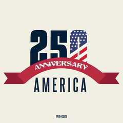 250th Anniversary of America. USA Independence Day Vector Emblem