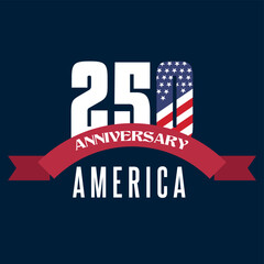 Vector illustration celebrating the 250th anniversary of the United States of America