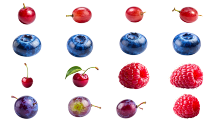 Ripe fruit on a white background