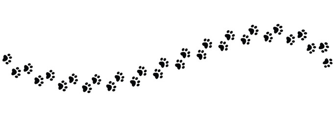 Paw print of dog or cat isolated on white background. cat paw prints. Paw footprints. © PrimeGem Vectors