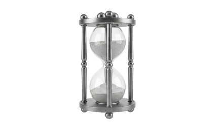 Silver Hourglass with Gray Sand