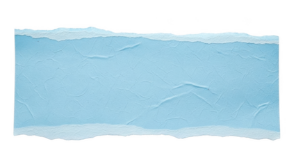 Torn light blue paper strip with textured surface on black torn paper textured paper