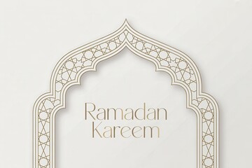 Elegant Ramadan Kareem greeting with intricate Islamic arch design