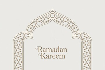 Elegant Ramadan Kareem greeting with intricate Islamic arch design