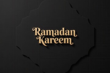 Ramadan Kareem greeting with elegant gold text on dark background