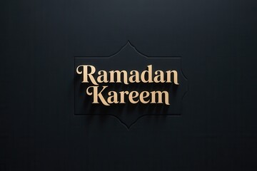 Ramadan Kareem greeting with elegant gold text on dark background