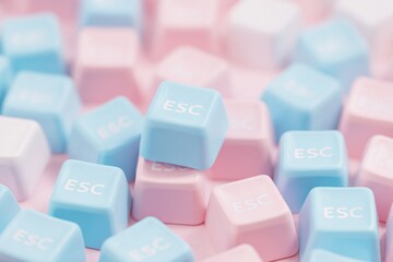 Pastel Esc Keyboard Keys Pattern Representing Digital Escape and Simplicity