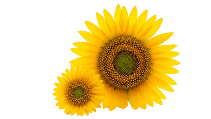 Vibrant Sunflowers Isolated On Black Background