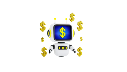 Robot with Dollar Symbols