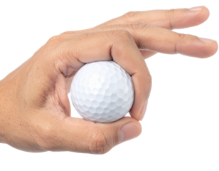 Golf in hand isolated on transparent or white background