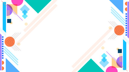Modern Abstract Background Minimalist Geometric Shapes Flat Colorful Frame Design. Good for Website Banners, Corporate Presentations, Branding, Posters, Social Media, and Professional Design Templates