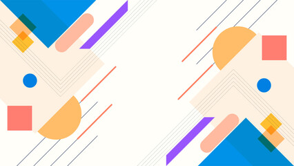 Modern Abstract Background Minimalist Geometric Shapes Flat Colorful Frame Design. Good for Website Banners, Corporate Presentations, Branding, Posters, Social Media, and Professional Design Templates