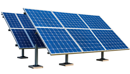 Solar panels isolated on transparent or white background