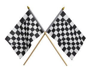 Fototapeta premium Crossed Checkered Flag Ends the Rivalry Today isolated on transparent or white background