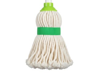 Green and white mop head