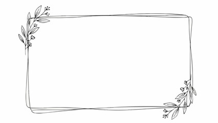 Minimalist Rectangular Frame with Delicate Floral Accents. © Tama