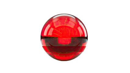 Red glass sphere with internal texture
