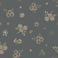 Vintage Cottagecore Floral Scatter Pattern