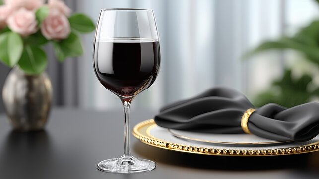 Refined table with floral accents, Luxurious dinner scene with soft lighting and flowers - Powered by Adobe