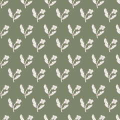 Vintage Olive Mini Floral Pattern