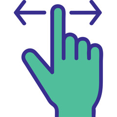 Fototapeta premium Hand gesture icon for swipe left and right