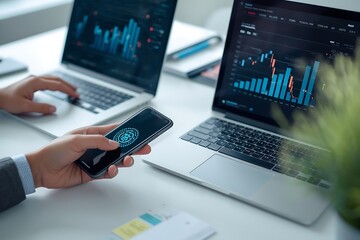 Generative AI Technological Interface Visual with Data Analytics