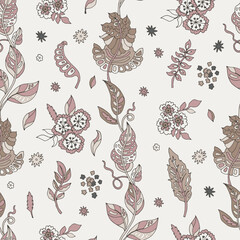 Vintage Cottage Floral Vine Pattern