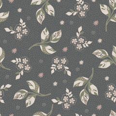 Dark Cottage Floral Scatter with Cream