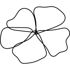 Flat Flower Line Art