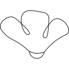 Flat Flower Line Art