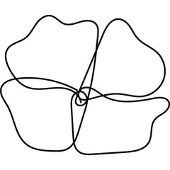Flat Flower Line Art