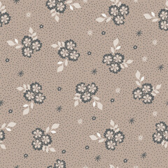 Vintage Cottage Floral Scatter with Cream