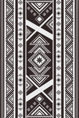 Vertical Southwest monochrome abstract geometric Ethnic pattern.