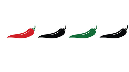 Obraz premium A vibrant illustration of chili peppers in different colors on a white background