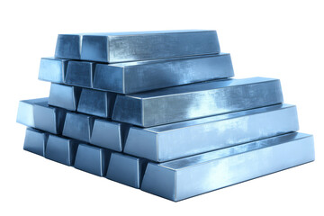 stack of titanium billets with bluish metallic sheen